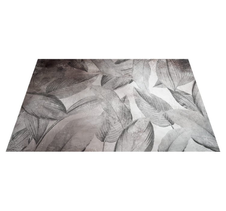 Alfombra vinilo exterior patrón hojas grises - TenVinilo