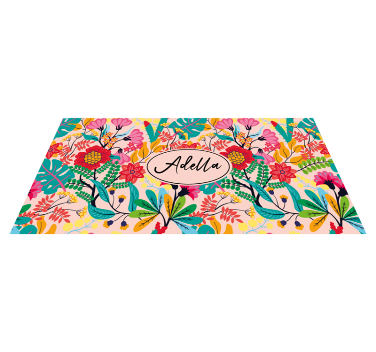 Alfombra vinílica dormitorio diseño floral personalizado - TenVinilo