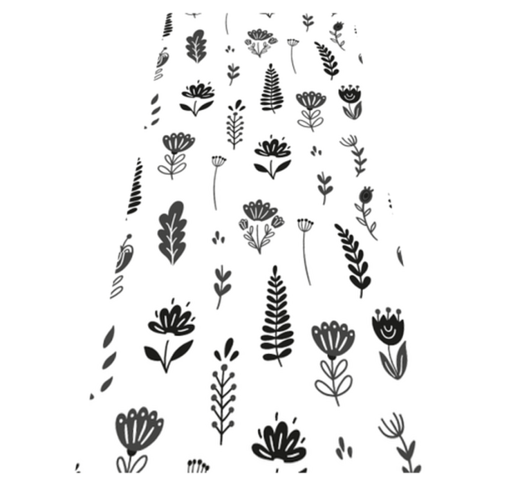 Alfombra vinílica flores patrón de silueta floral - TenVinilo