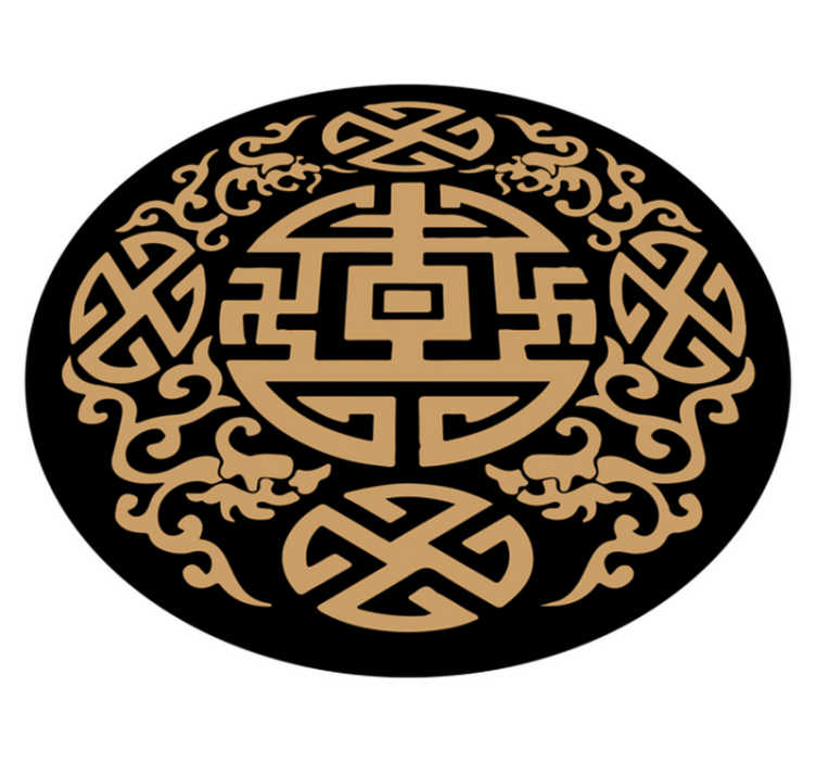 Alfombra vinílica mandala Patrón de mandala zen sólido - TenVinilo