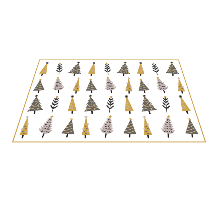 Alfombra vinílica navidad patrón de árbol caprichoso - TenVinilo