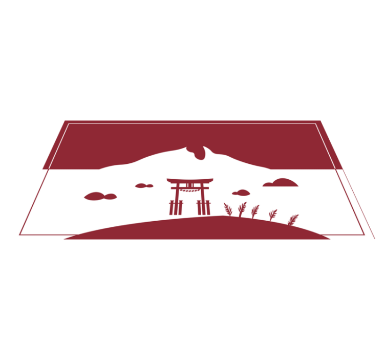 Alfombra vinílica mapamundi paisaje japonés - TenVinilo