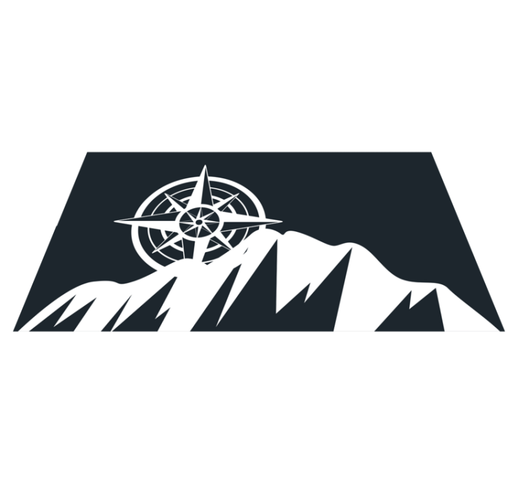 Alfombra vinílica moderna arte de montaña compass - TenVinilo