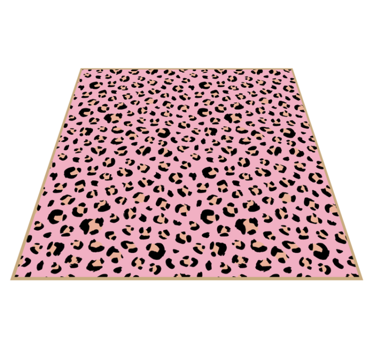 Alfombra vinílica animal print patrón leopardo rosa chic - TenVinilo