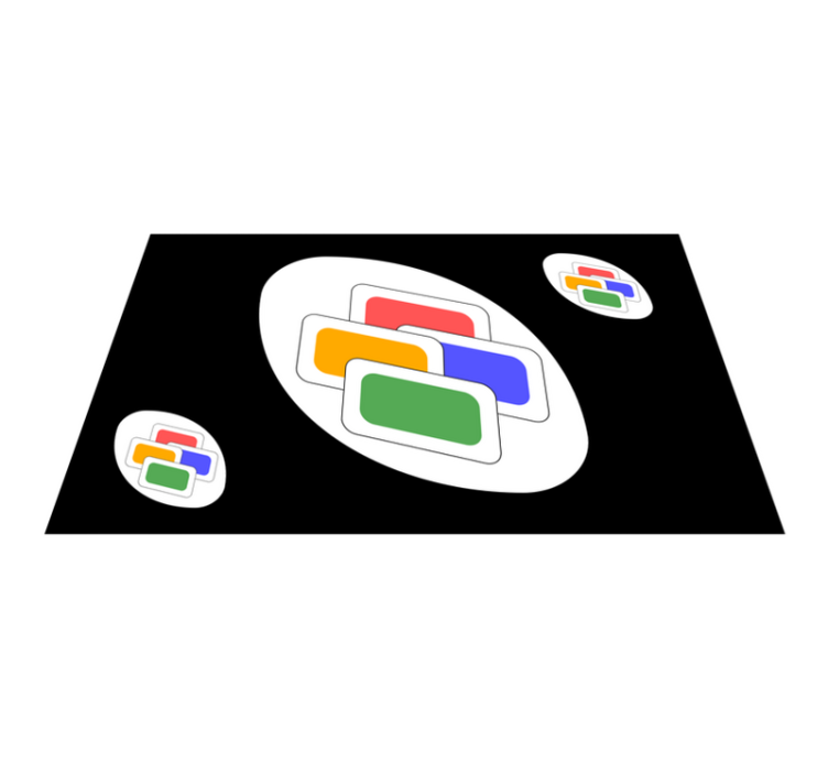 Alfombra vinílica juegos tarjeta clásica negra - TenVinilo