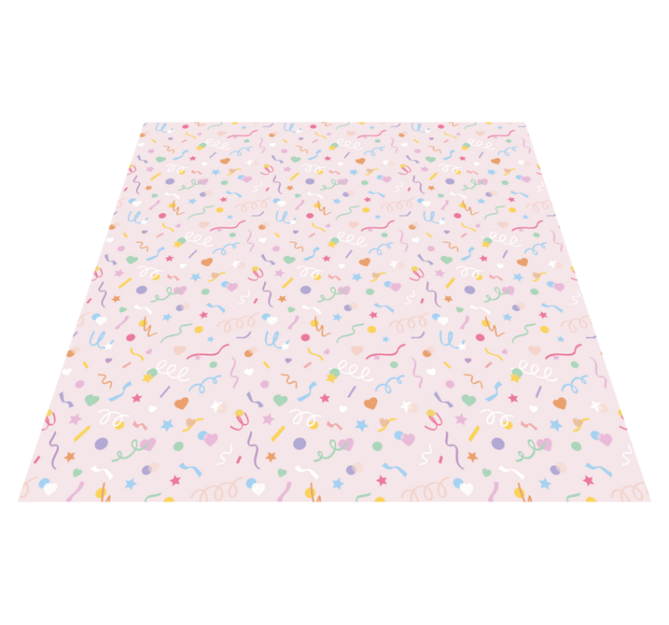 Alfombra vinílica bebé confeti de fiesta colorido - TenVinilo