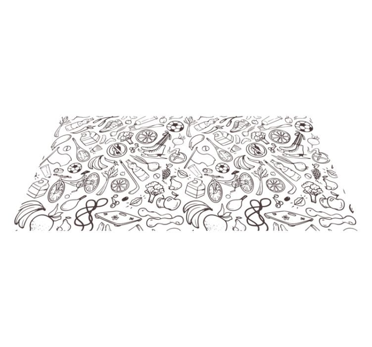 Alfombra vinilo exterior dibujos fitness - TenVinilo