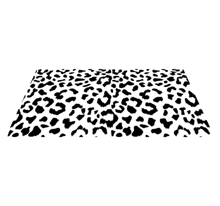 Alfombra vinílica dormitorio leopardo blanco y negro - TenVinilo