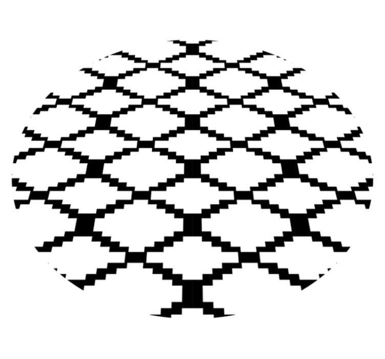 Alfombra vinílica geométrica blanco y negro moderno - TenVinilo