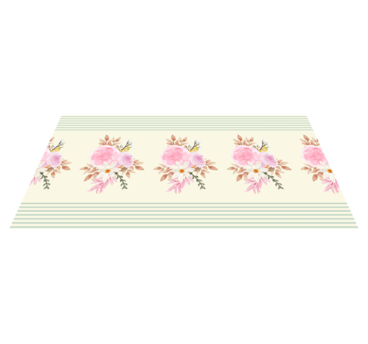 Alfombra vinilo baño arreglo floral suave - TenVinilo