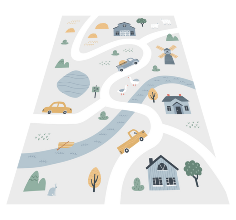 Alfombra vinílica infantil carretera azul - TenVinilo