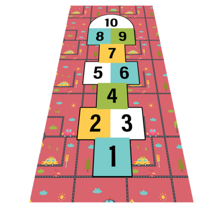 Alfombra vinílica infantil juego de la rayuela - TenVinilo