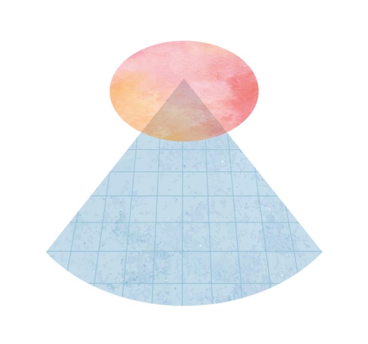 Alfombra vinílica minimalista triángulo degradado geométrico - TenVinilo