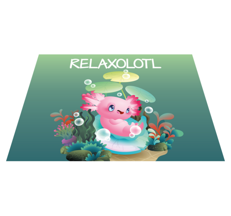 Alfombra vinílica infantil estanque relaxólotl - TenVinilo