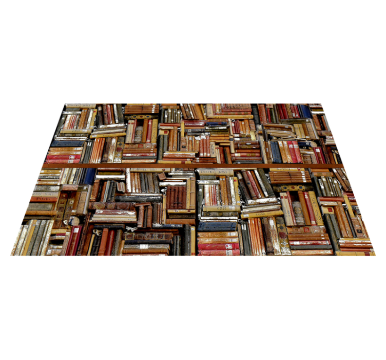 Alfombra vinílica vintage libros apilados - TenVinilo