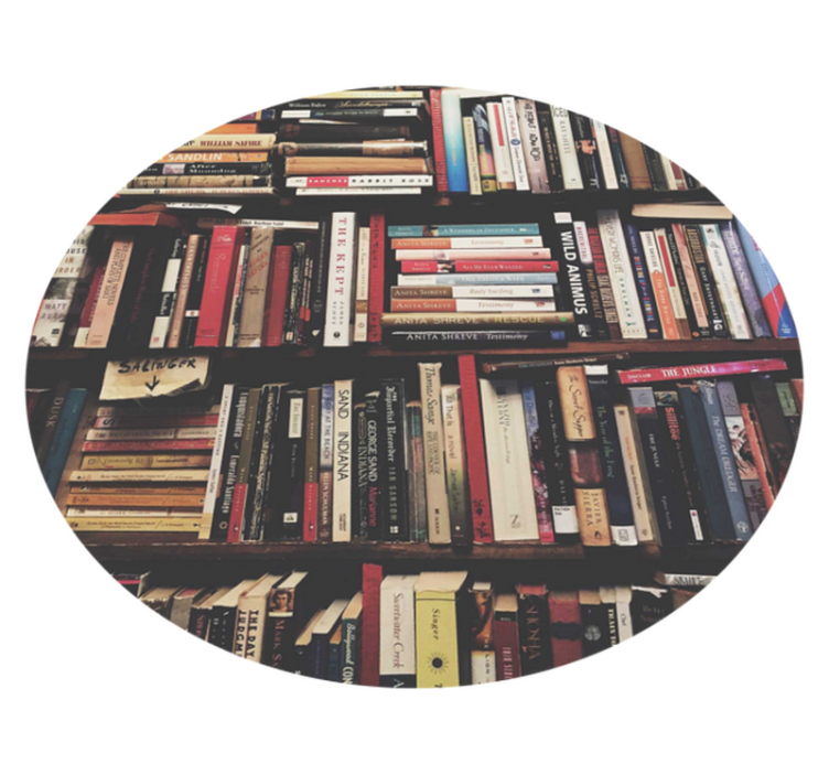 Alfombra vinílica vintage libros desordenados - TenVinilo