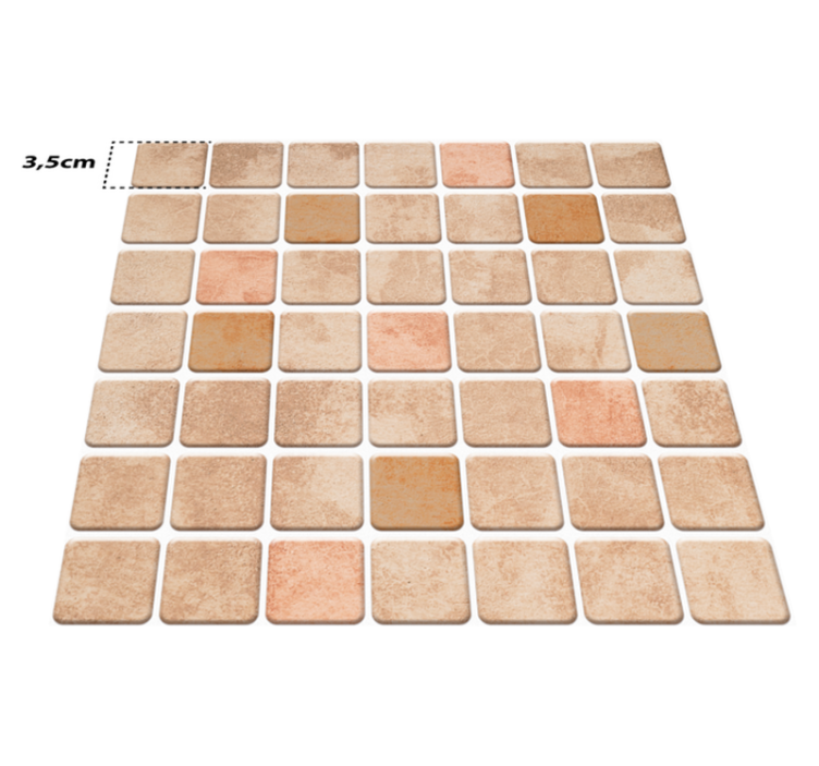 Alfombra vinilo baño mosaico gresite beige - TenVinilo