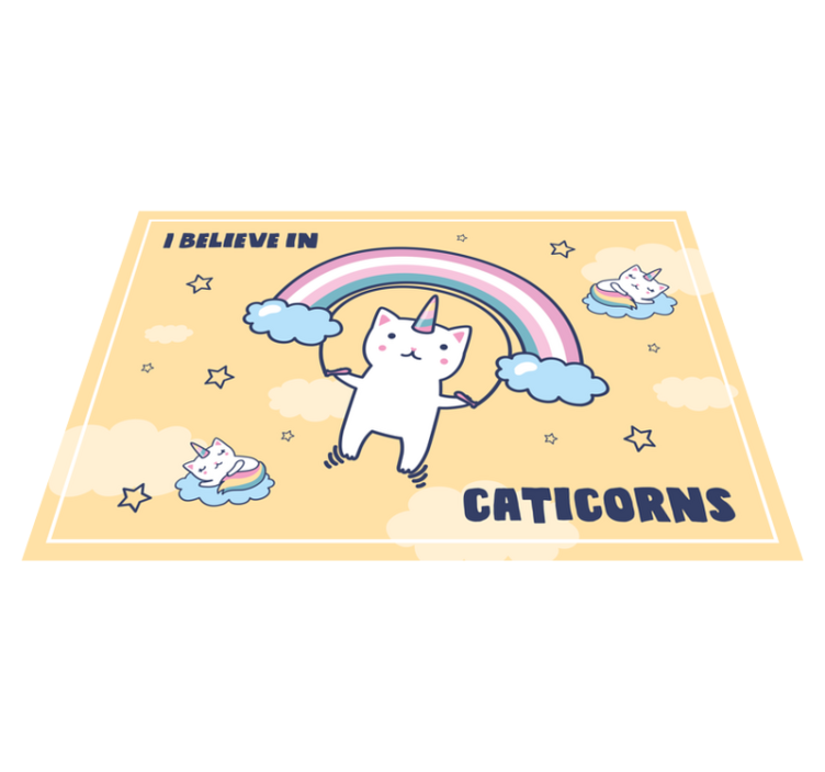 Alfombra vinílica infantil Caticorns - TenVinilo