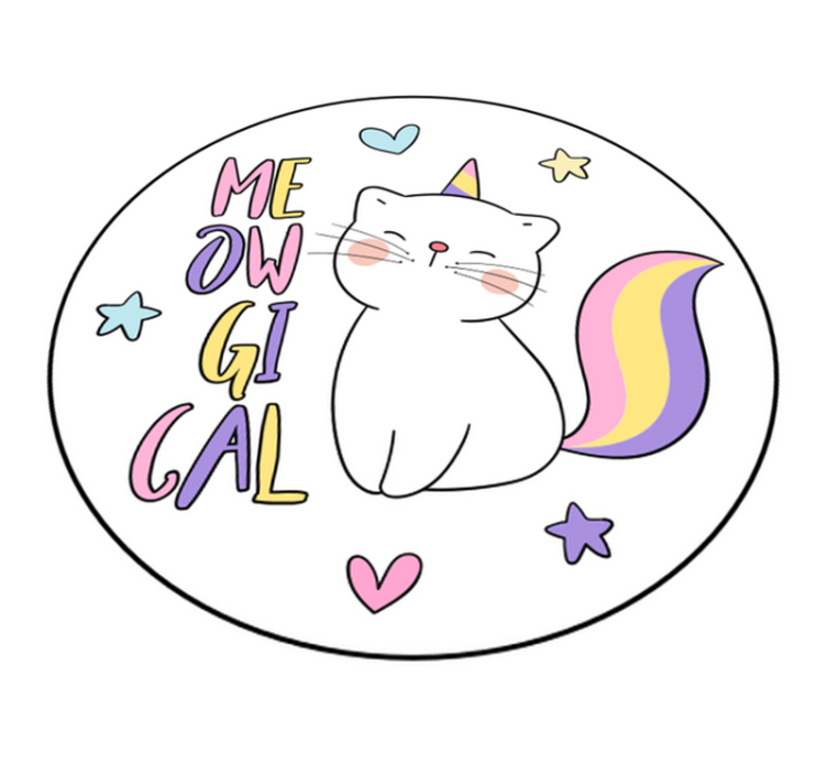 Alfombra vinílica infantil  gaticornio meowgical - TenVinilo