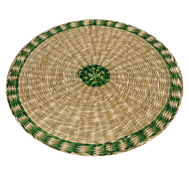 Alfombra vinilo salón textura yute redonda - TenVinilo