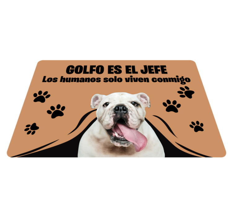 Alfombra vinílica entrada personalizada mascota - TenVinilo