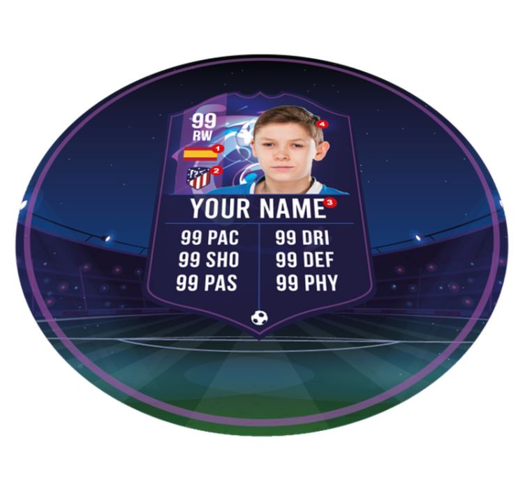 Alfombra de vinilo  tarjeta de jugador de fútbol - TenVinilo