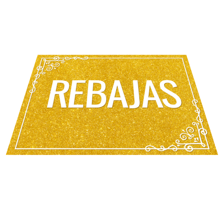 Alfombra vinilo rebajas rectangular dorada - TenVinilo