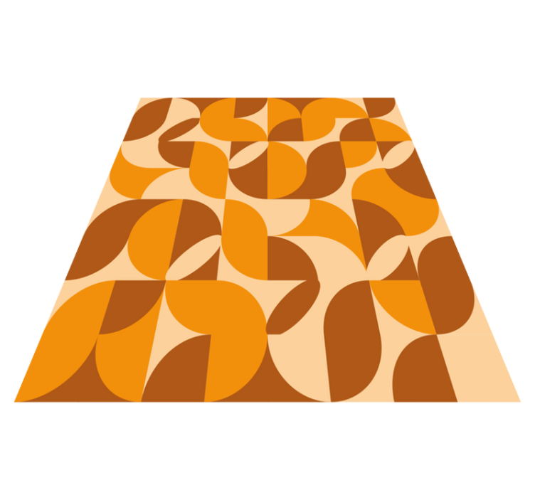 Alfombra vinilo salón patrón retro naranja - TenVinilo