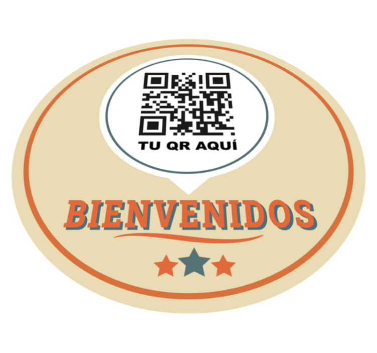 Alfombra vinílica beige QR personalizado - TenVinilo