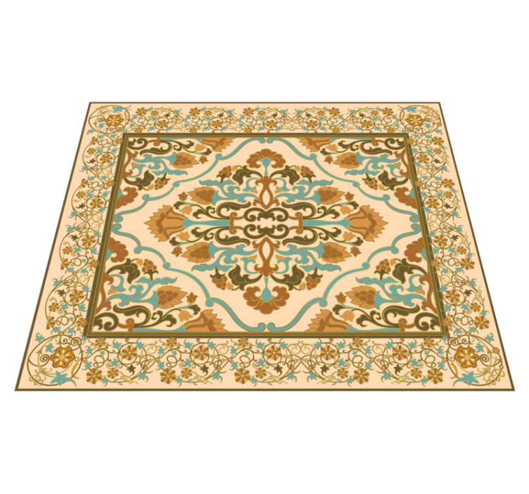 Alfombra vinilo comedor diseño mandala beige - TenVinilo