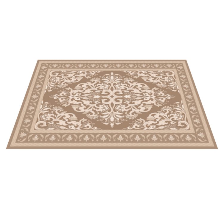 Alfombra vinilica beige diseño oriental - TenVinilo