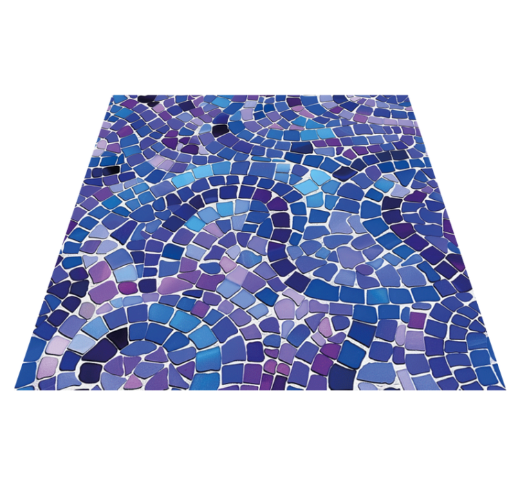 Alfombra vinilo azul efecto mosaico - TenVinilo