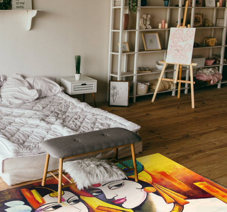 Alfombra vinilo salón esencia cultural - TenVinilo