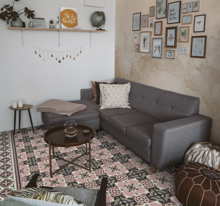 Alfombra vinilo hidráulica azulejos de Toledo - TenVinilo