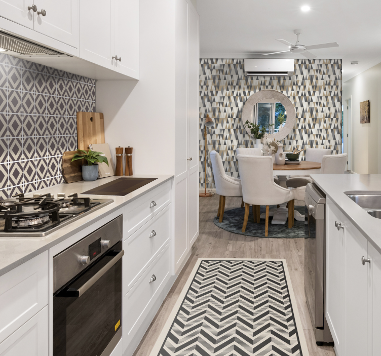 Alfombra pvc cocina flechas nórdicas - TenVinilo