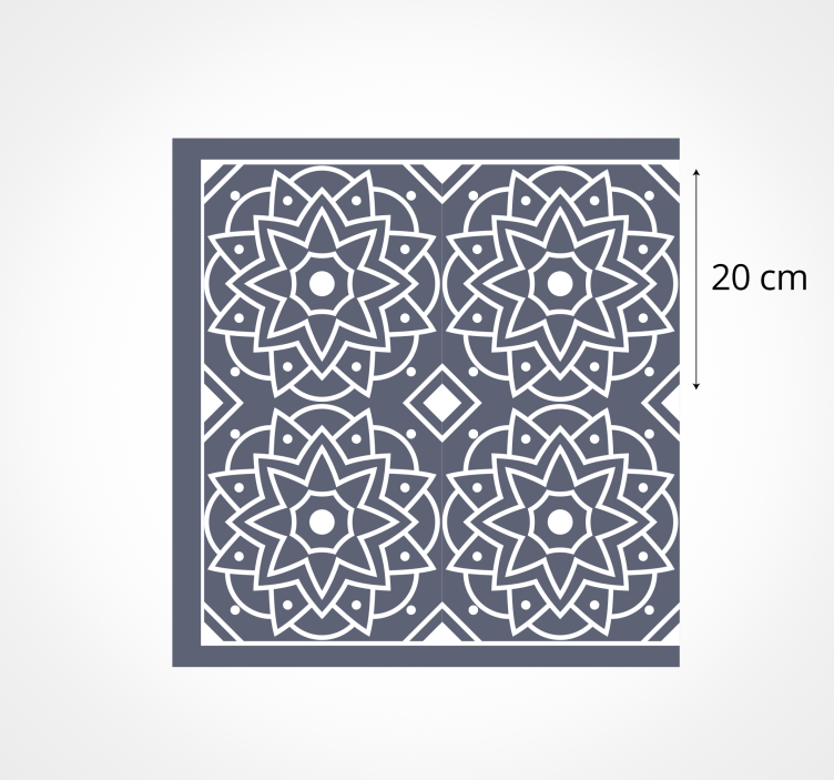 Alfombra vinilo cocina mosaico color azul con patrones - TenVinilo