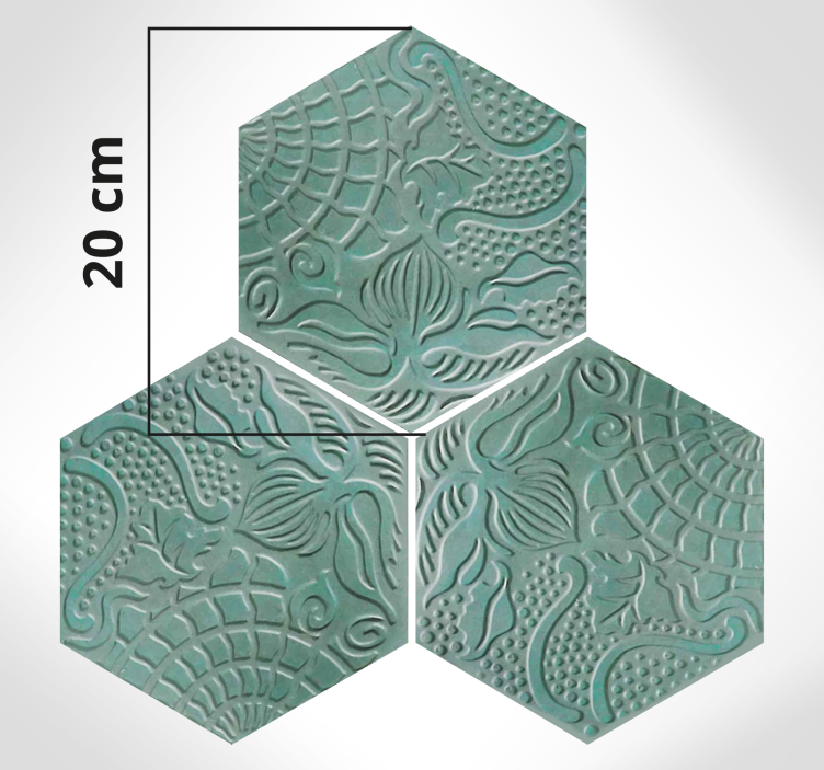 Alfombra vinílica verde Panot Gaudí - TenVinilo