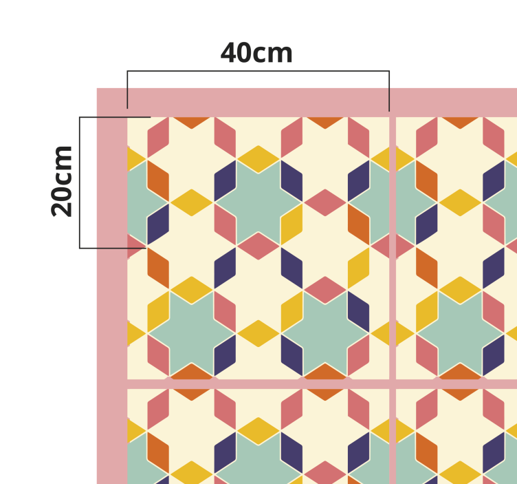 Alfombra vinílica geométrica teselado colorido - TenVinilo
