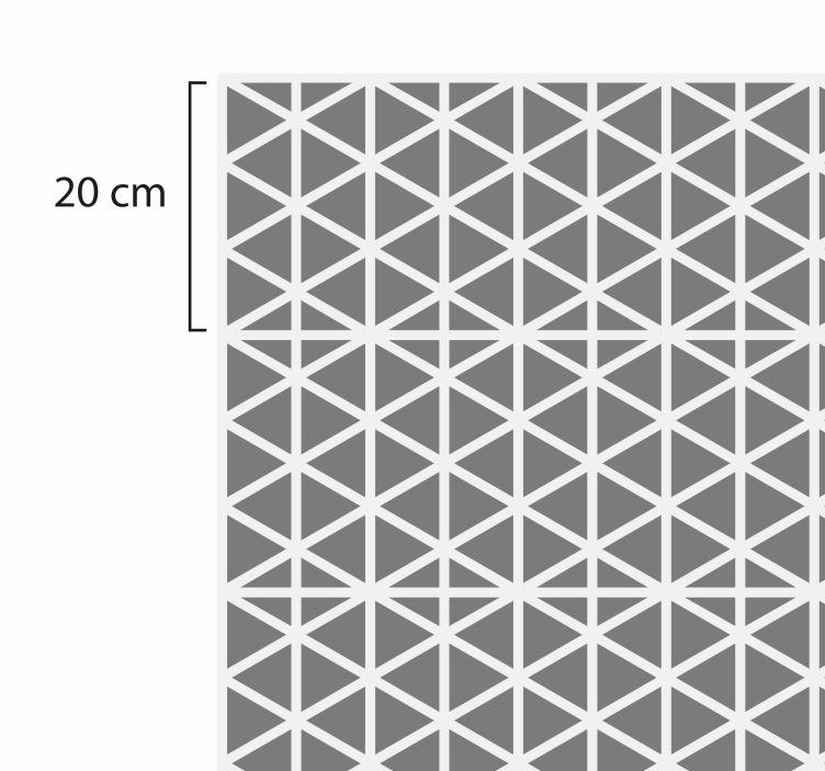 Alfombra pvc cocina  triangular gris y blanca - TenVinilo