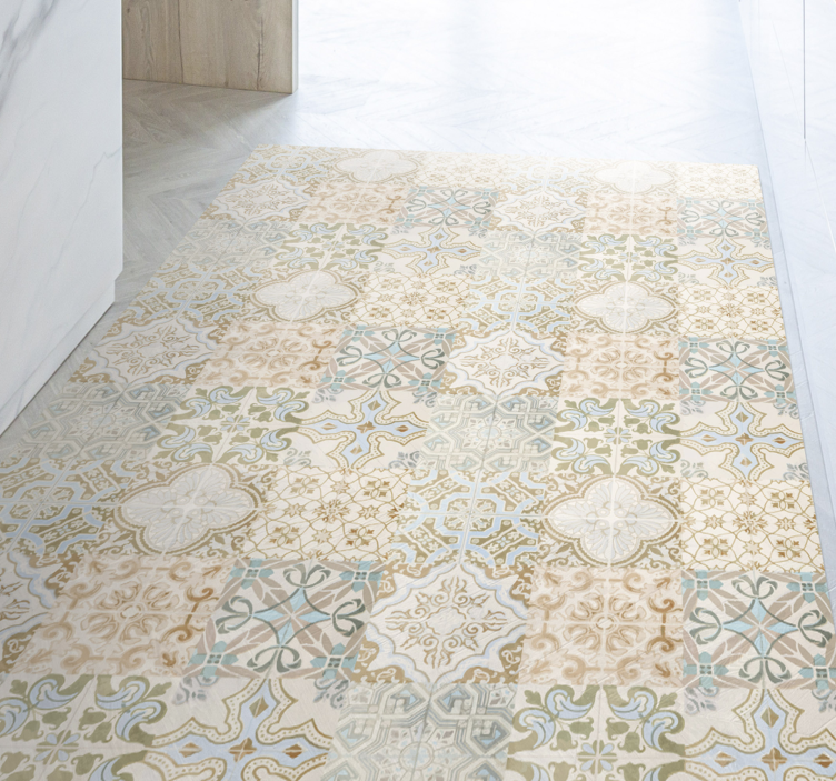 Alfombra vinílica estilo hispana vintage - TenVinilo