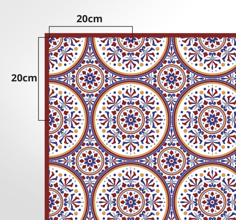 Alfombra hidráulica patrón de círculo de mosaico - TenVinilo