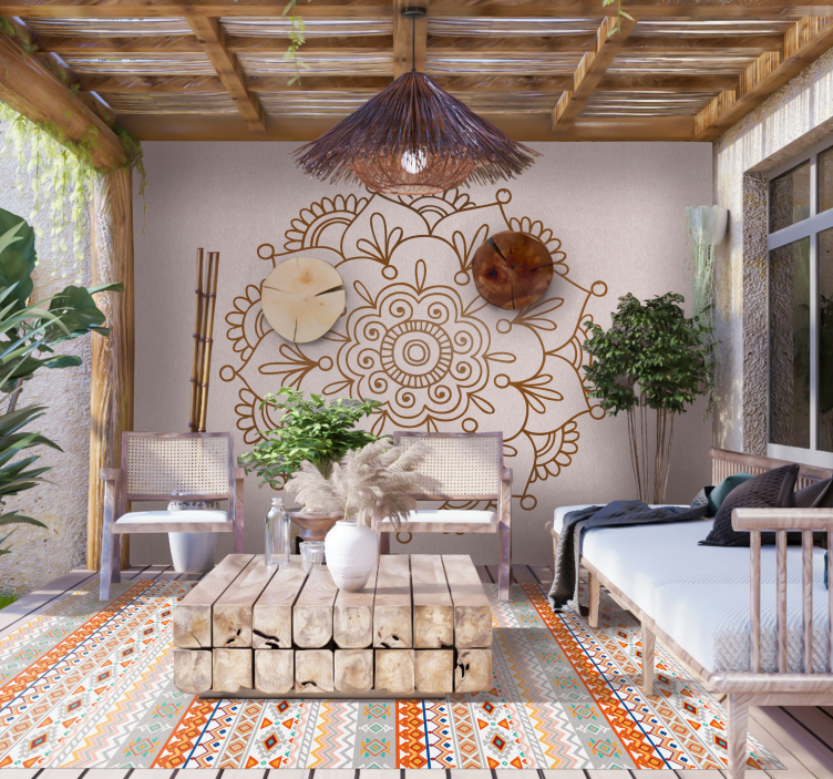 Alfombra de vinilo étnica patrón bohemio - TenVinilo