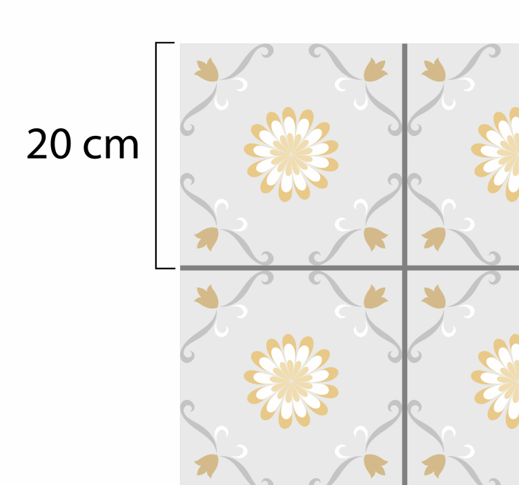 Alfombra pvc cocina azulejos de flores - TenVinilo