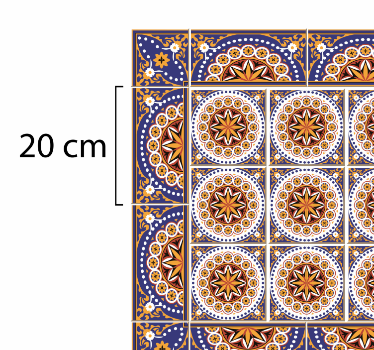 Alfombra hidráulica patrón de mosaico mandala - TenVinilo