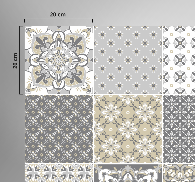 Alfombra vinilo cocina azulejos grises marroquíes - TenVinilo