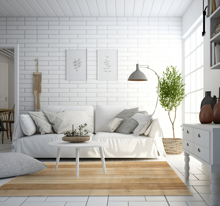 Alfombra vinílica madera tablones de color claro - TenVinilo