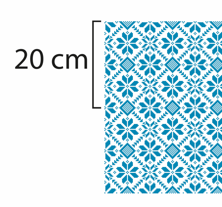 Alfombra hidráulica vinílica motivo de azulejo azul - TenVinilo