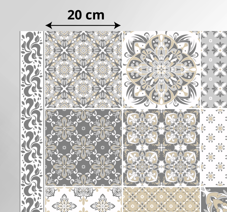 Alfombra vinílica cocina hidráulica patrón azulejos vintage - TenVinilo