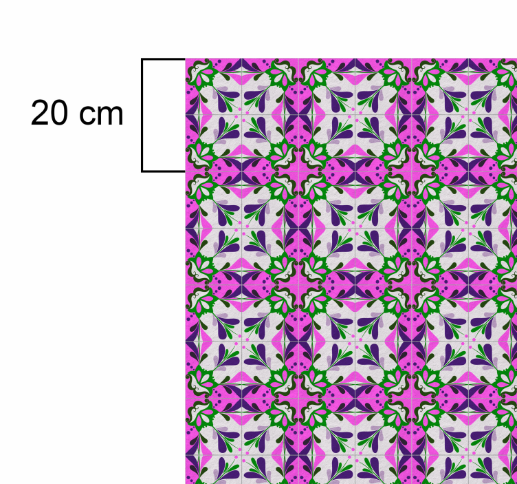 Alfombra vinilo vintage azulejo hidráulico rosa - TenVinilo