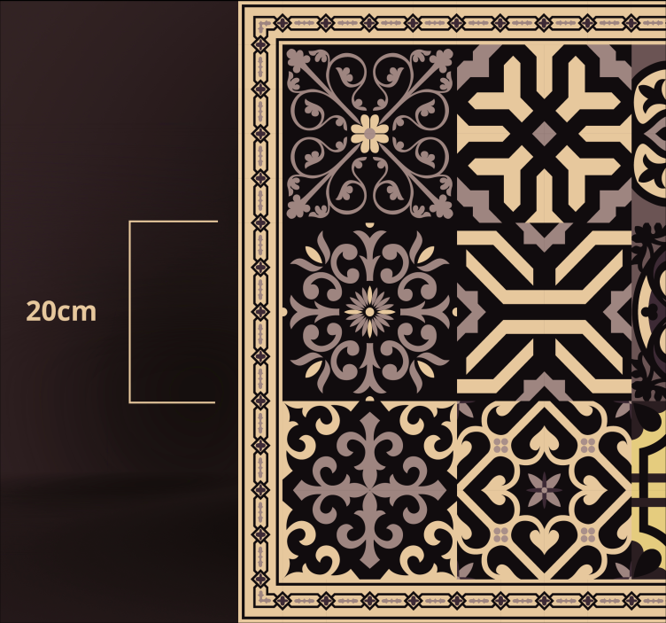 Alfombras de vinilo de azulejos Colas de cemento negro - TenVinilo